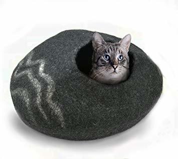 Felt Cat Cave - 100% Hand-felted New Zealand Wool, Lightweight Design For Cozy Retreat And Stylish Décor