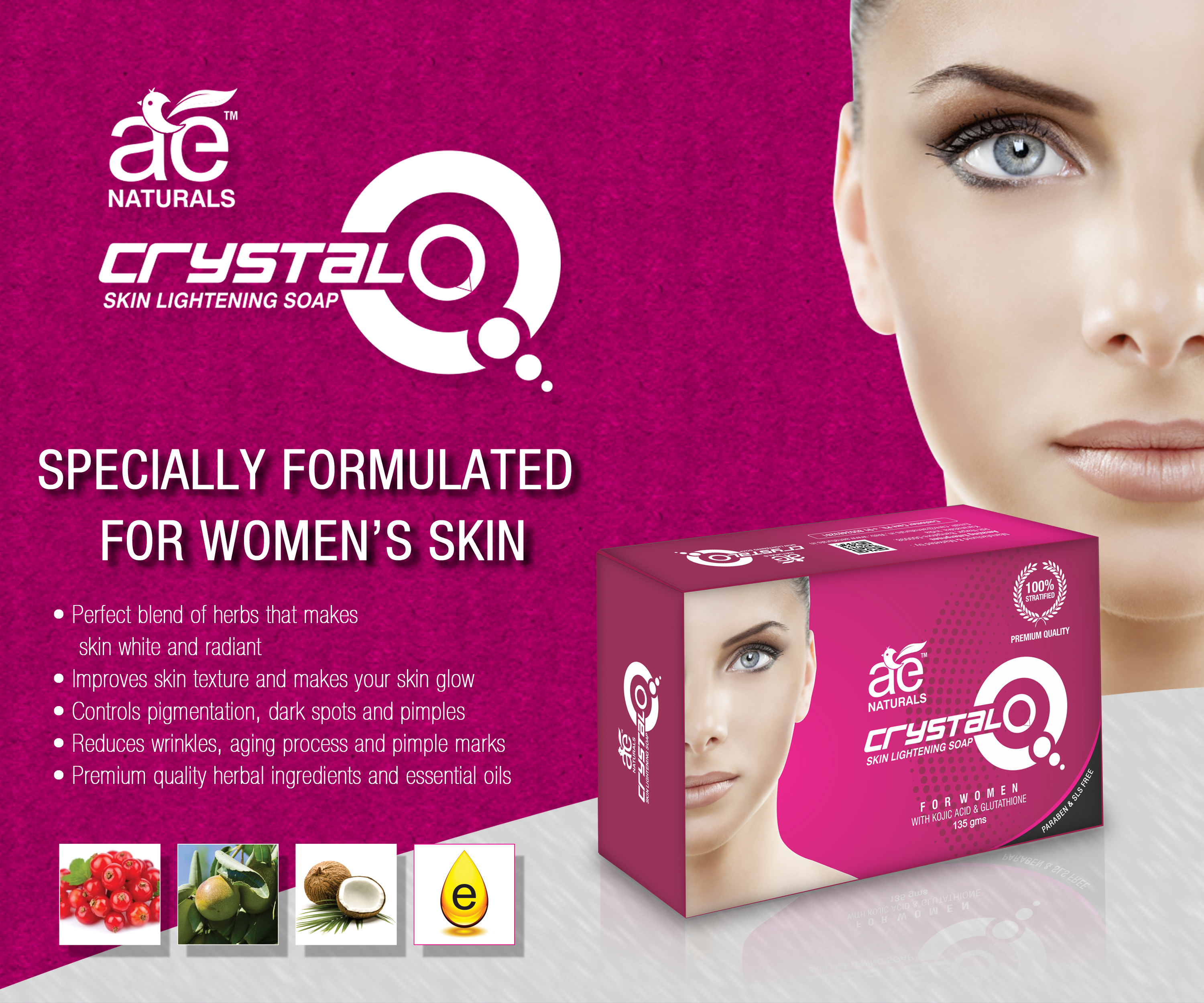 Ae Naturals Crystal Q Skin Whitening Soap For Women With Kojic Acid  Glutathione Gender: Female at Best Price in Bengaluru | Amazing Enterprises