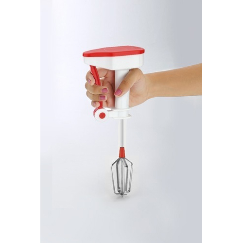 Power Free Hand Blender - Plastic & Stainless Steel, Lightweight, Easy To Clean & Store, Ideal For Beating, Whipping, Mixing, Unique Easy Press System