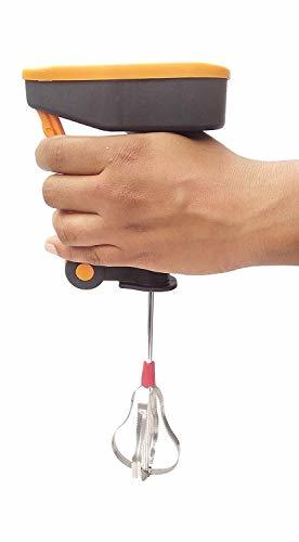 Power Free Hand Blender - Plastic & Stainless Steel, Lightweight, Easy To Clean & Store, Ideal For Beating, Whipping, Mixing, Unique Easy Press System