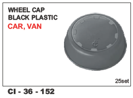 Wheel Cap Black Car, Van - Durable Plastic Material | Designed for 4-Wheeler Vehicles with Warranty Included