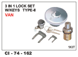 3 in 1 Lock Set - Type-II Design for 4-Wheeler Vehicles | Includes Keys, Warranty Included