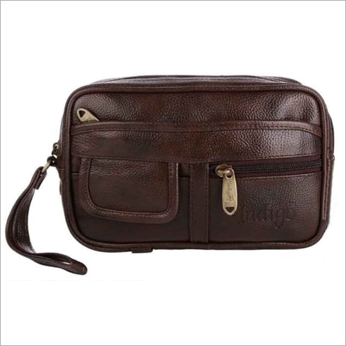 Brown Leather Pouch Bag