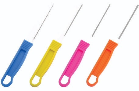Plastic Handle Kitchen Knife - Stainless Steel Blade, Abs Material, Blue/orange/pink/yellow Colors | Easy To Use, Handy, Easy Storage, Compact Design