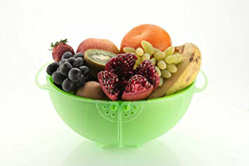 Smart Fruit Basket - Plastic, Round Shape, Blue, Green, Red | Durable, Easy To Clean, Lightweight, Rust Proof, Washable, Eco-friendly