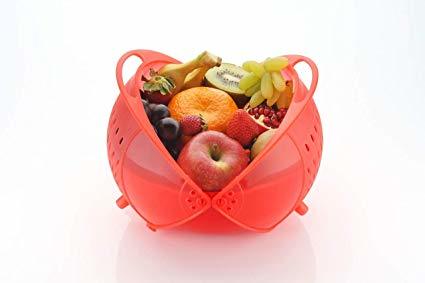 Smart Fruit Basket - Plastic, Round Shape, Blue, Green, Red | Durable, Easy To Clean, Lightweight, Rust Proof, Washable, Eco-friendly