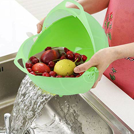 Smart Fruit Basket - Plastic, Round Shape, Blue, Green, Red | Durable, Easy To Clean, Lightweight, Rust Proof, Washable, Eco-friendly
