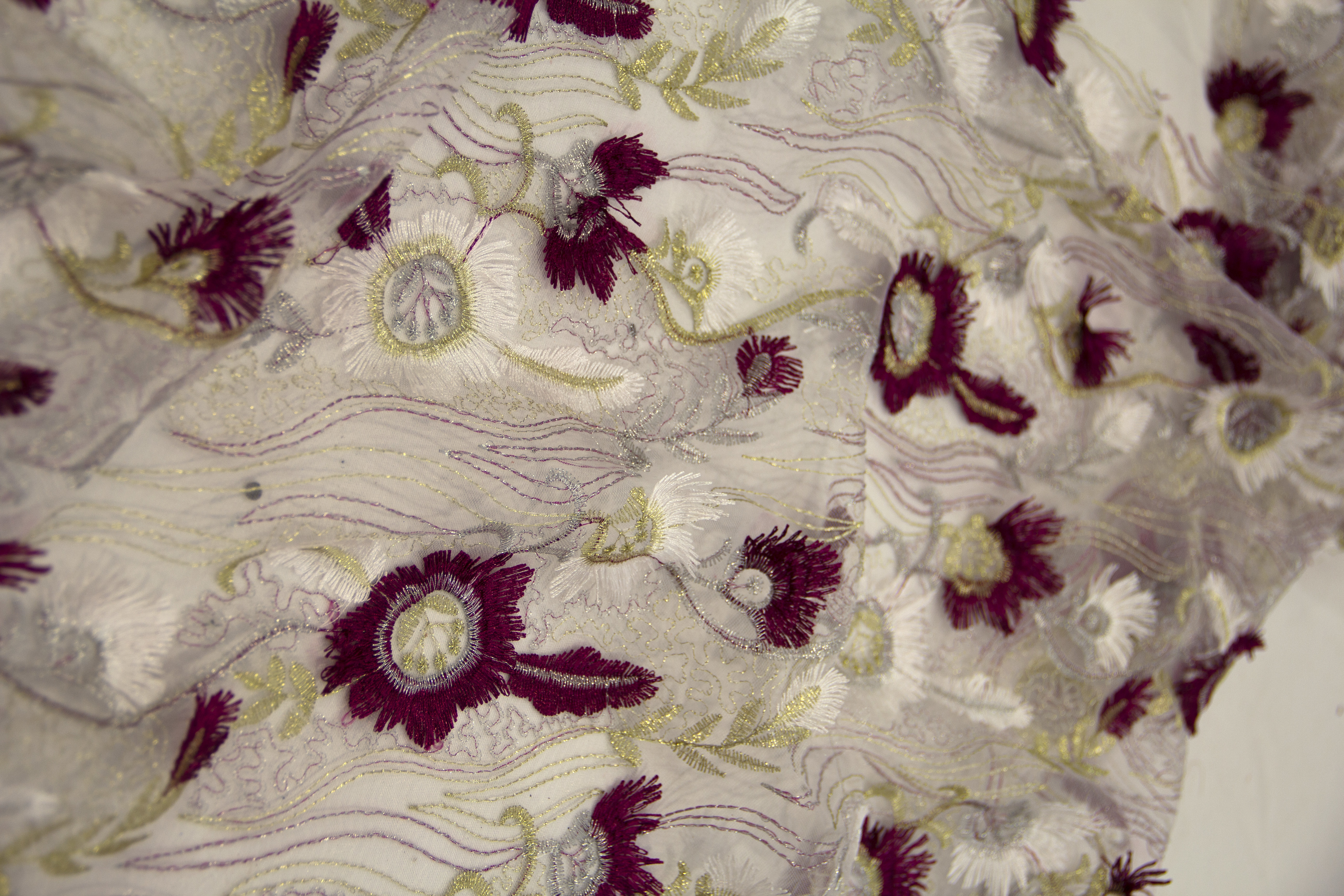 Applique - 54-56 Inch Width, Embroidered & Net Pattern, Available In 3 Fast Colors, Washable Plain Texture