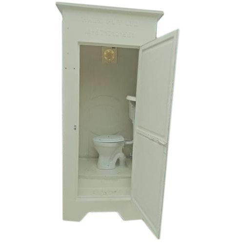 White Frp Single Seated Western Style Toilet Cabin