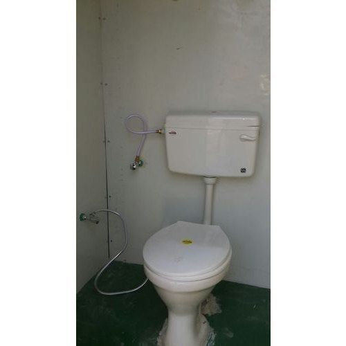 Green Western Style Single Seated Toilet Cabin