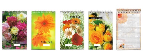 Spiral Pad - Card & Paper, 4.5 X 7.25 Inches | Spiral Binding, Durable Card Cover, Single Ruled, 4 Colour Print For Notes Writing