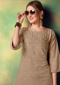 Dry Cleaning Rayon Embroidery Wholesale Kurti