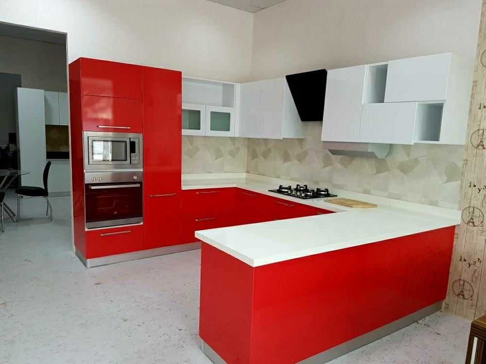 Acrylic Modular Kitchen - Premium Acrylic Material, Customizable Dimensions , Modern Design And Versatile Storage Solutions