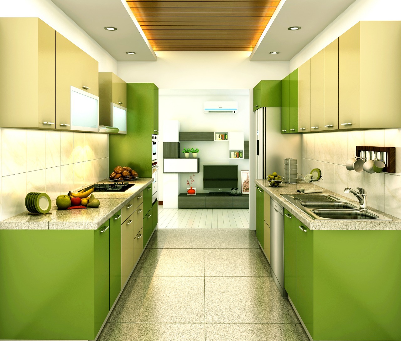 Acrylic Modular Kitchen - Premium Acrylic Material, Customizable Dimensions , Modern Design And Versatile Storage Solutions