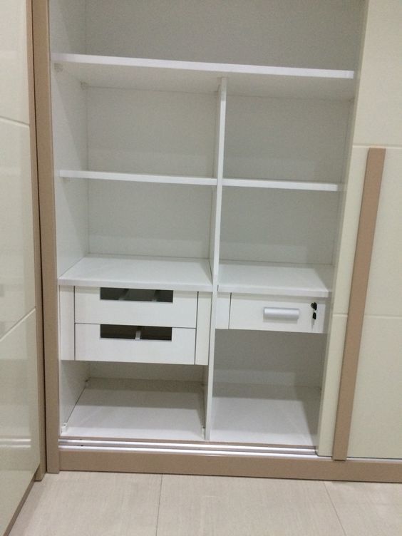 Designer Wardrobe - Wooden 6-7 Ft Height | Modern Indian Style Scratch Resistant Mirror Sophisticated White And Black Finish