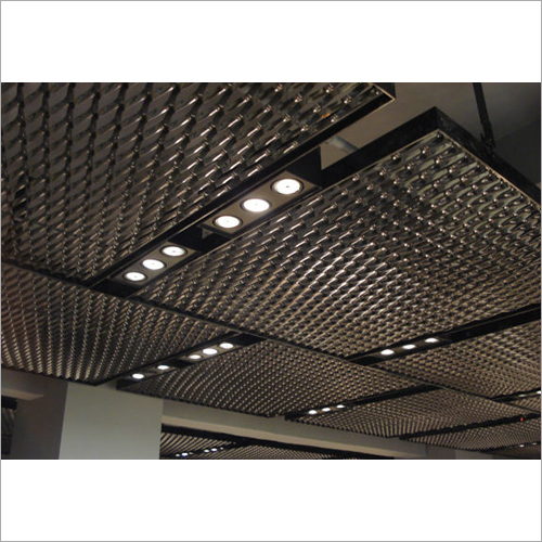 Silver Office False Ceiling Mesh