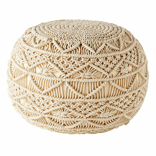 Knitted Poufs - Cotton & Jute Material, Available in Different Colors | Good Quality for Household & Commercial Use