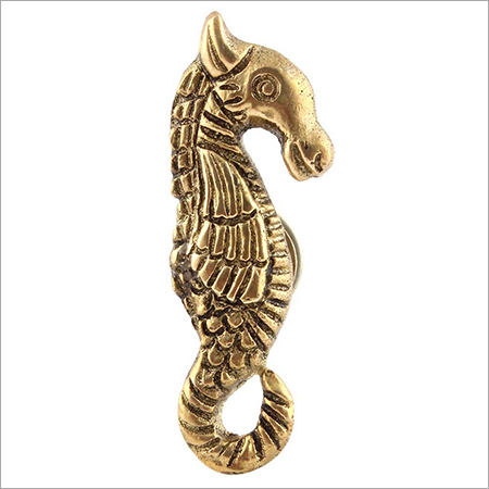 Sea Horse Brass Dresser Knob