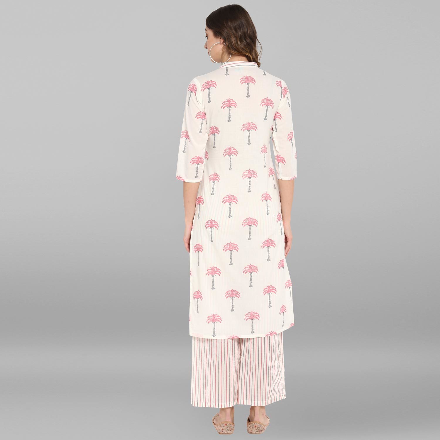 Dry Cleaning White Pure Cotton Kurta With Palazzo