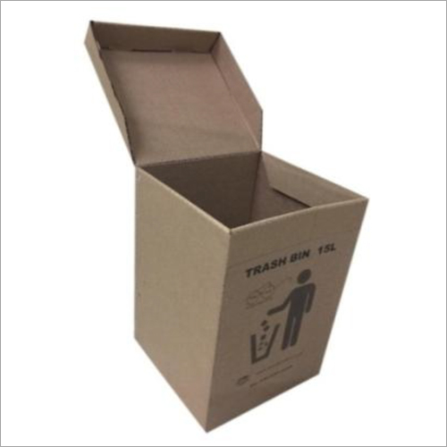 15 Ltr Corrugated Trash Bin with Lid - Eco-Friendly Corrugated Board, Customizable Size and Color, Sturdy Design for Organized Waste Disposal