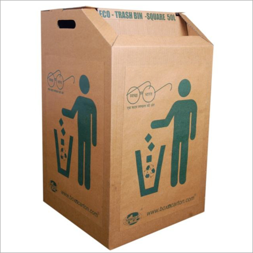 50 ltr Corrugated Trash Bin with Lid
