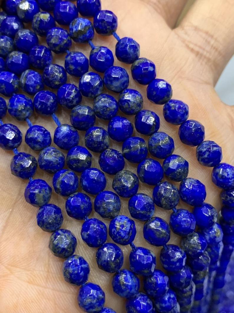 Top Quality Natural Lapis 6mm Round Faceted Beads,lapis Beads,aaa Lapis 6mm Beads