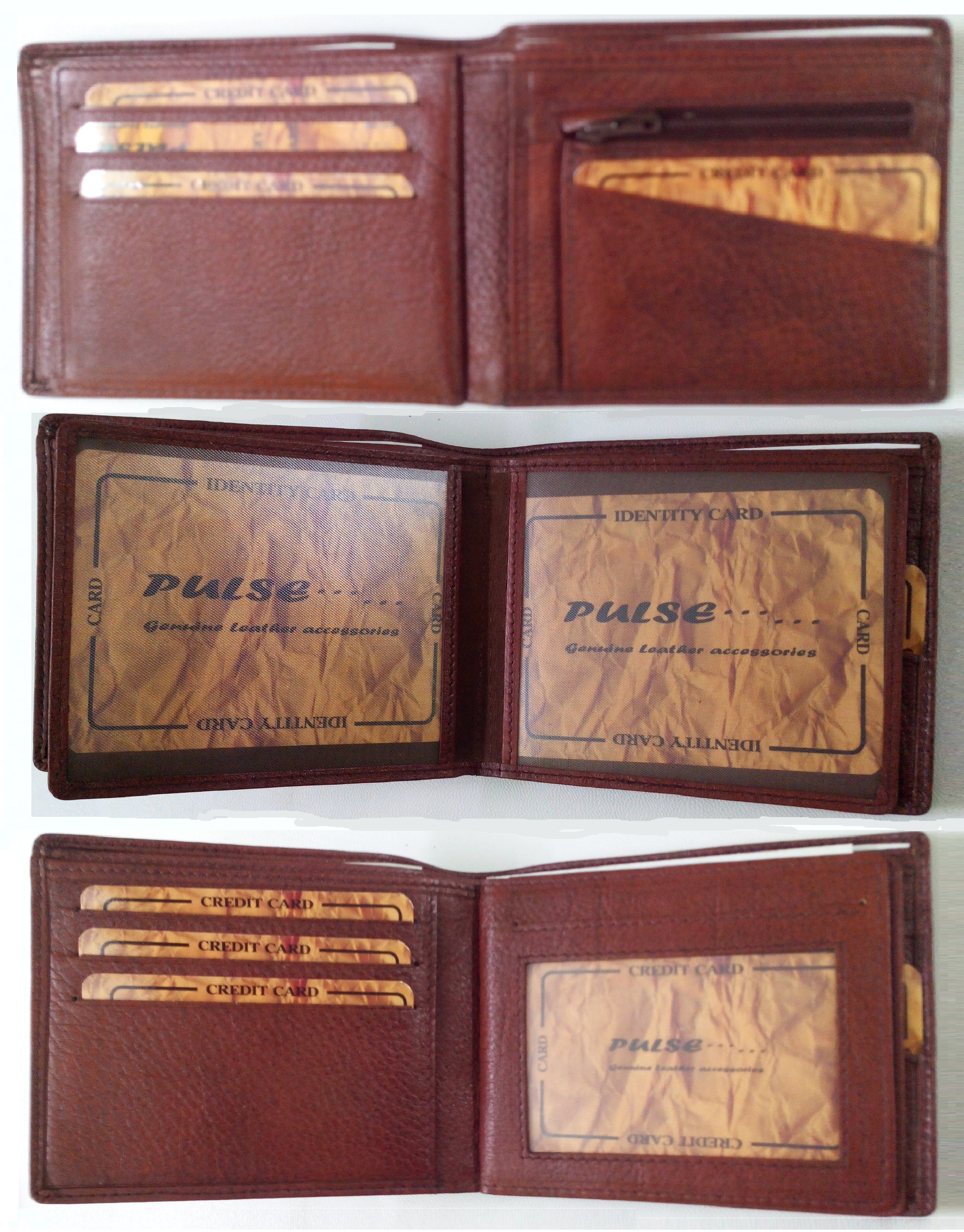 Brown Mens Bifold Leather Wallet