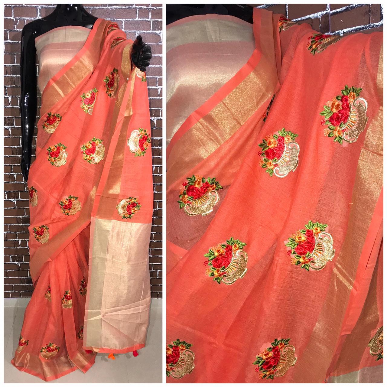 Velvet Linen Saree