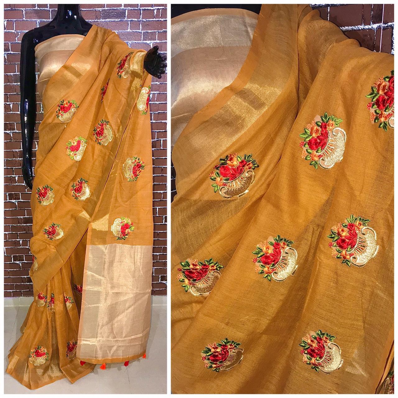 Velvet Linen Saree