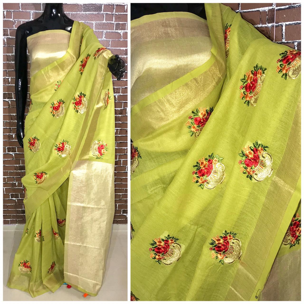 Velvet Linen Saree