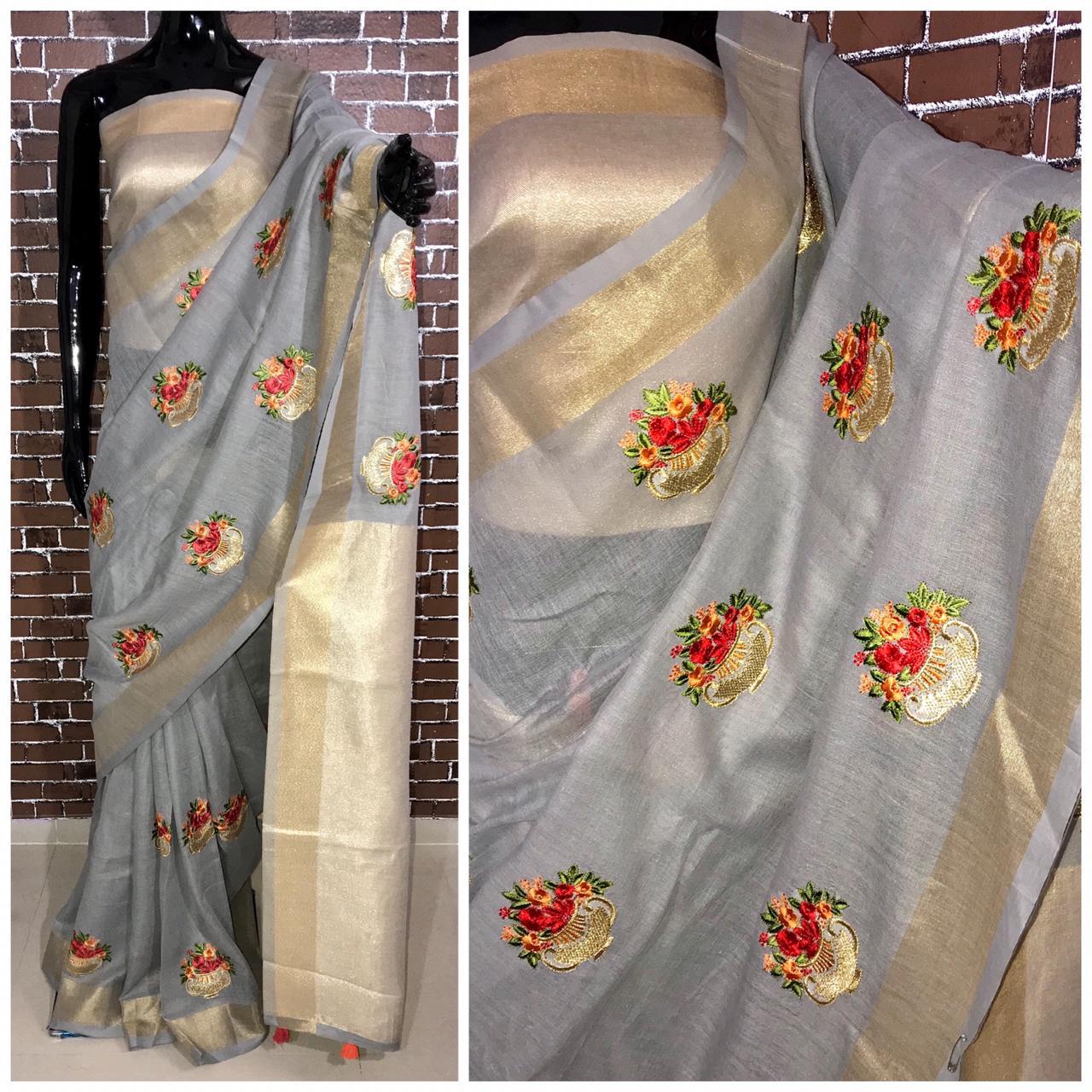 Velvet Linen Saree