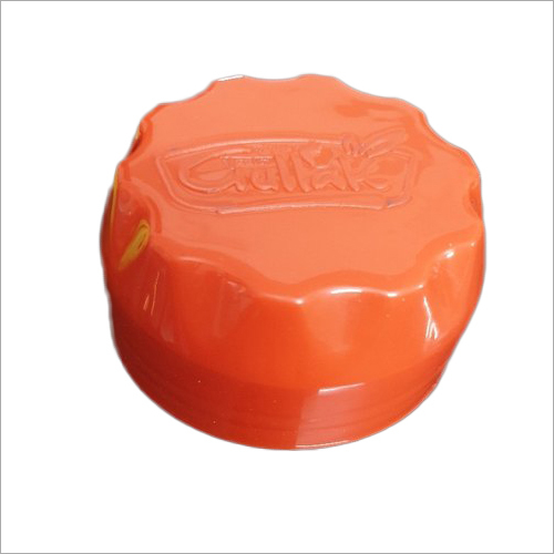 Plastic Jar Cap - Plastic Material, Round Shape, Orange Color | Recyclable, Suitable for Jar Capping Applications