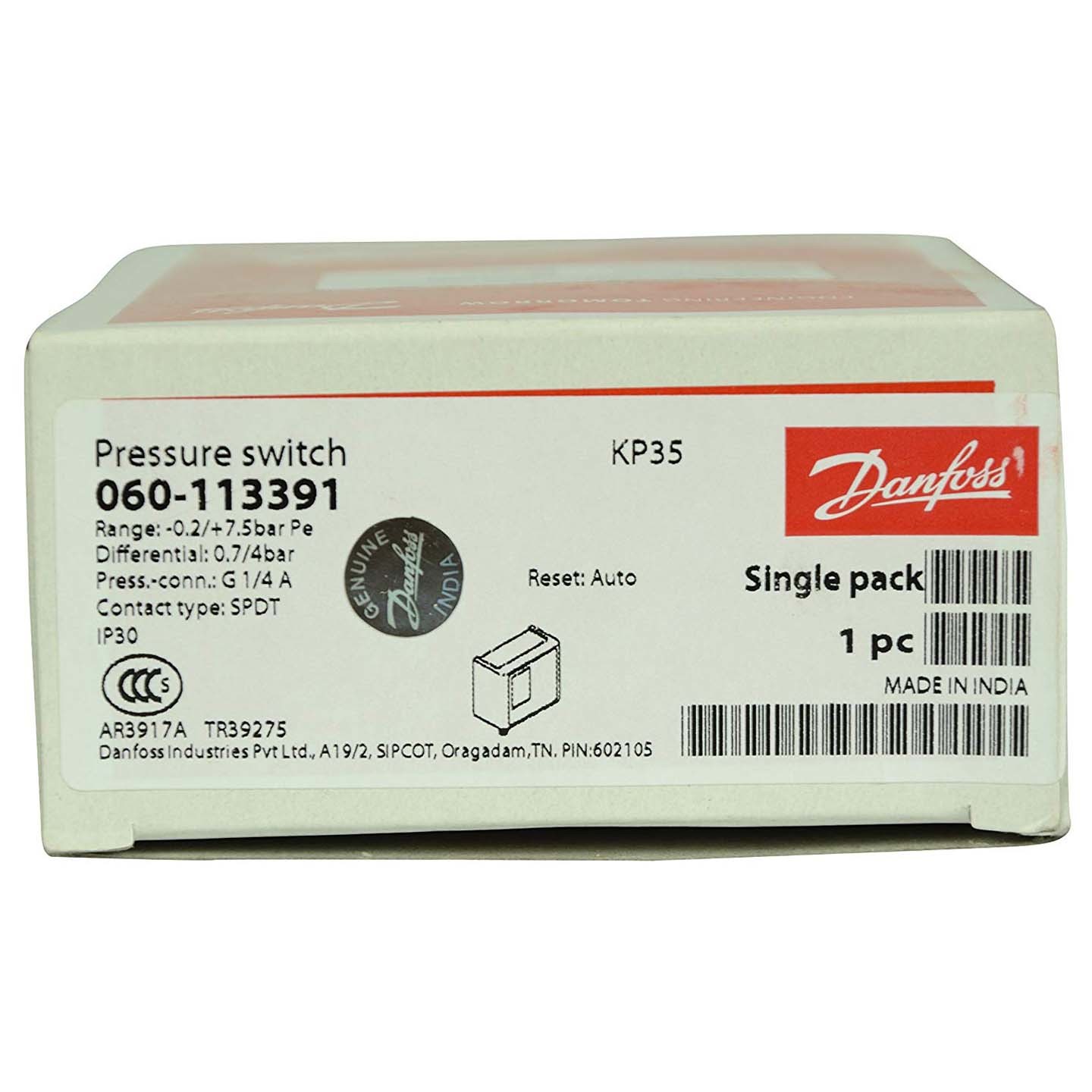 Danfoss Pressure Switch Kp 35 Usage: Power Station