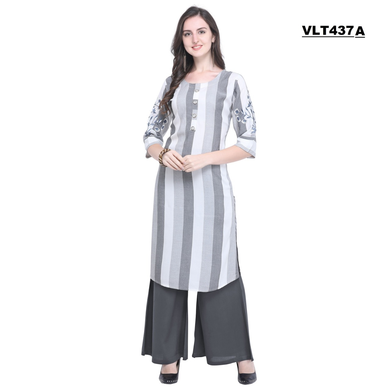 Dry Cleaning Rayon Strips Print Kurti