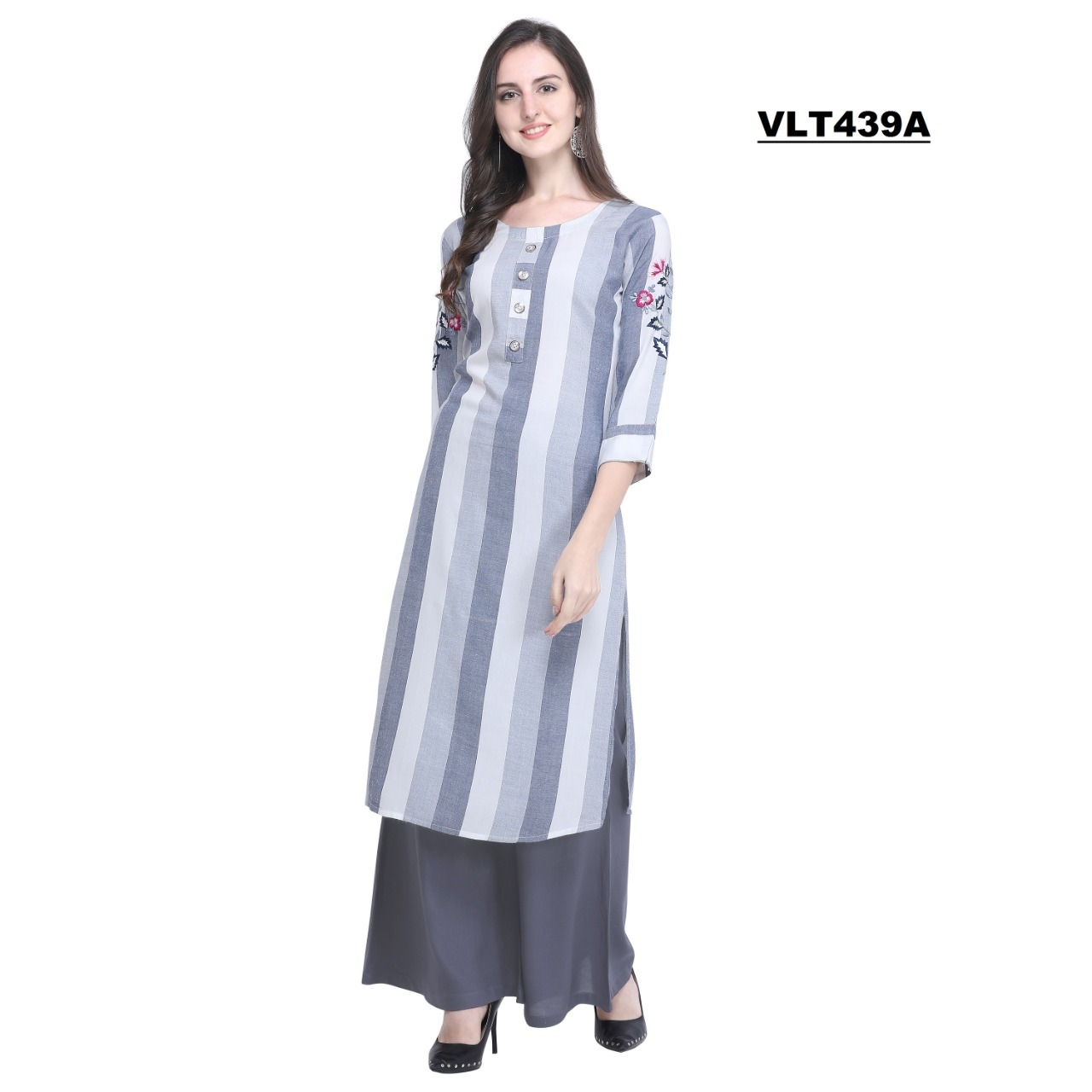 Dry Cleaning Rayon Strips Print Kurti