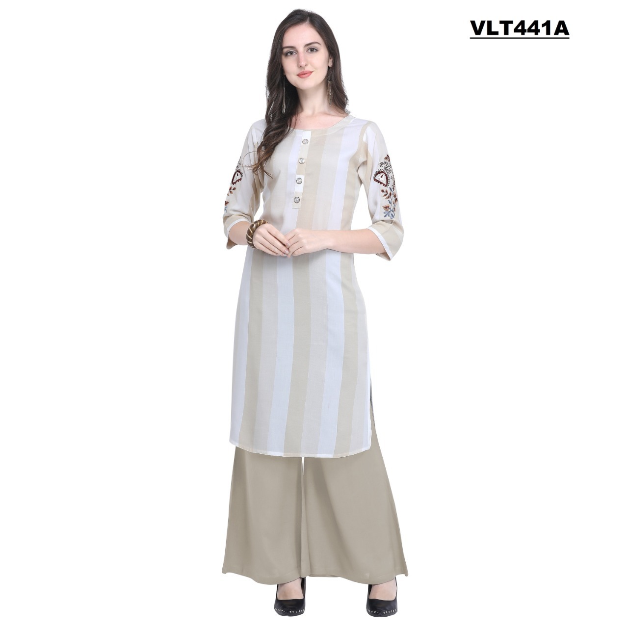 Dry Cleaning Rayon Strips Print Kurti