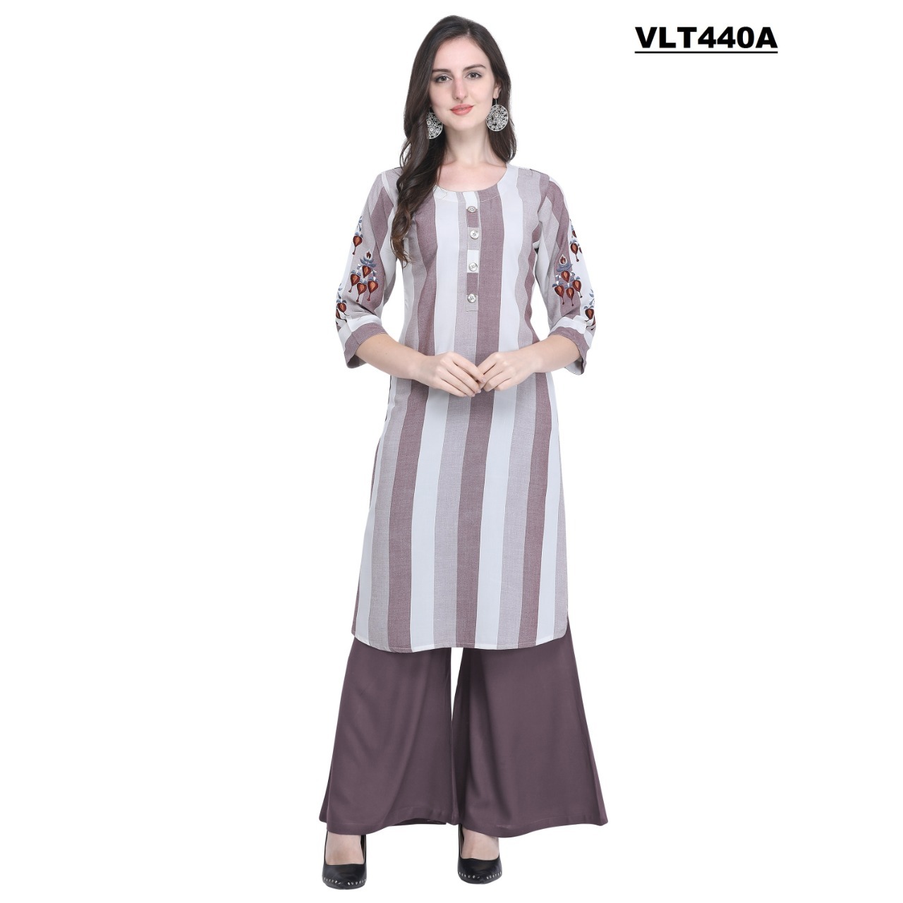 Dry Cleaning Rayon Strips Print Kurti