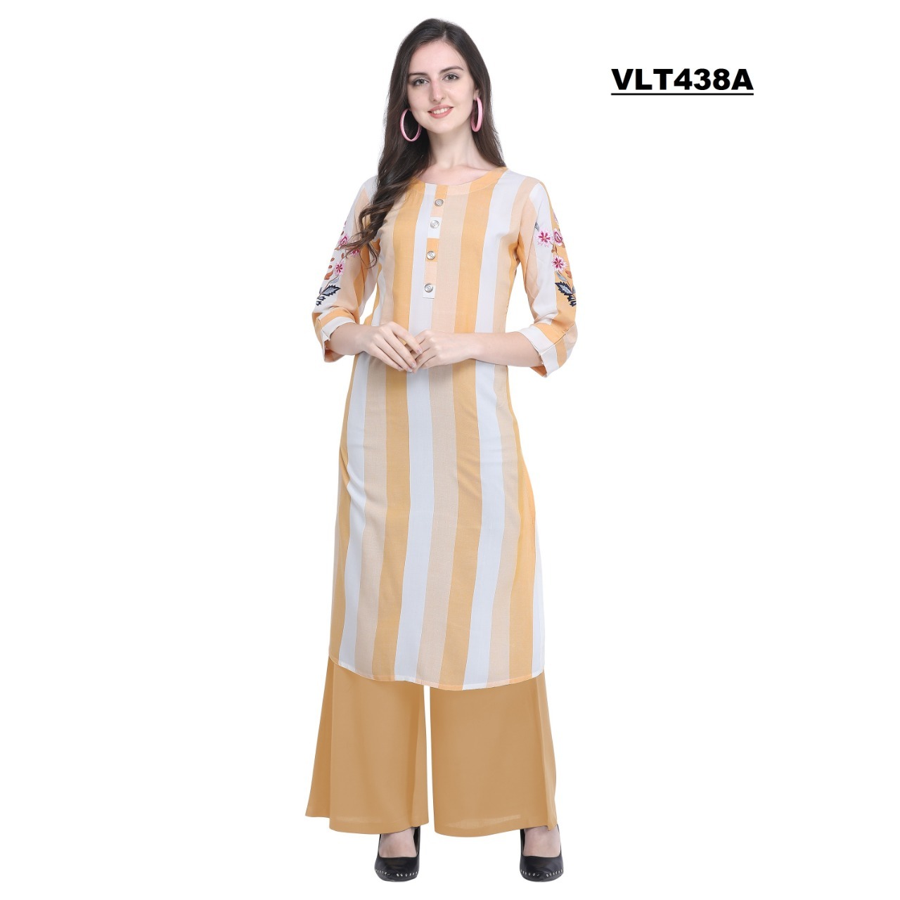 Dry Cleaning Rayon Strips Print Kurti