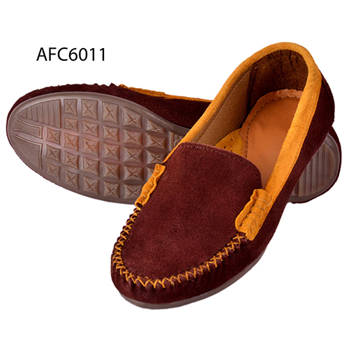 मेन्स चेरी ब्राउन रफ लेदर लोफर्स