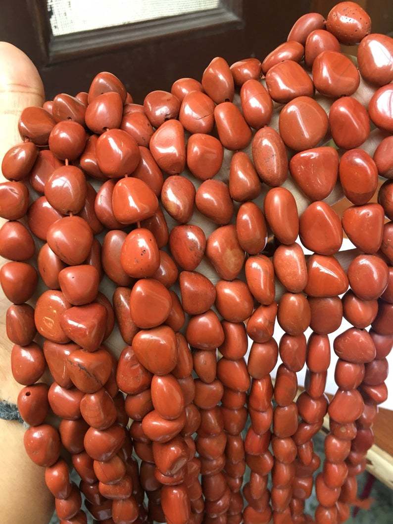 13 Inch Red Jasper Smooth Nuggets,natural Red Jasper Grade: A