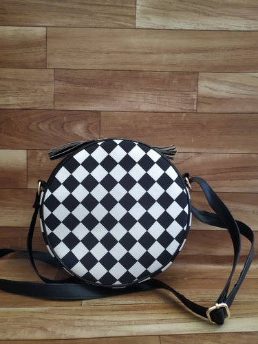 Black Round Sling Hand Bags