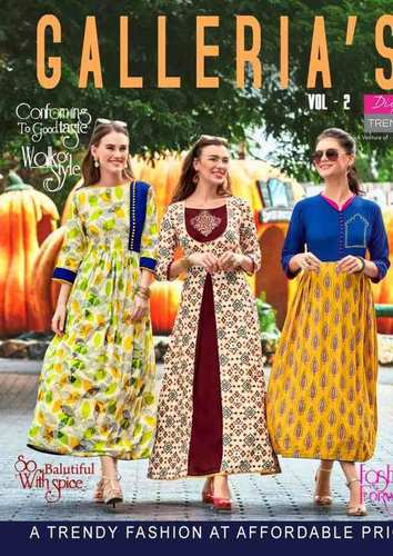 रेयन लॉन्ग कुर्ती सजावट सामग्री: पेंट