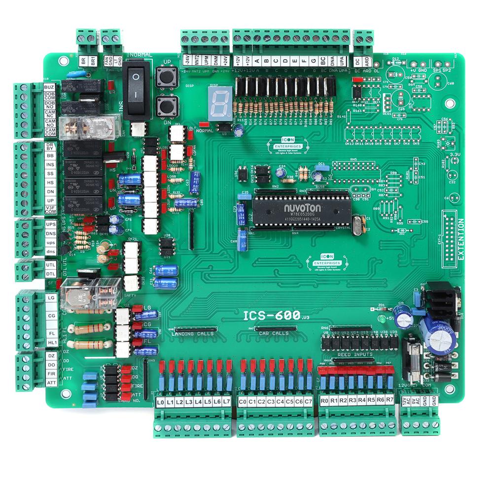 सिंगल स्पीड एलेवेटर के लिए ग्रीन आईसीएस-100 लॉजिक बोर्ड