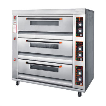 Electric 3 Deck Oven - Stainless Steel, 6 Kg/hr Capacity, 50 to 300°C Temperature Range, Semi Automatic, 415V/50Hz | Economical Power Efficiency, Durable Design, Low Maintenance