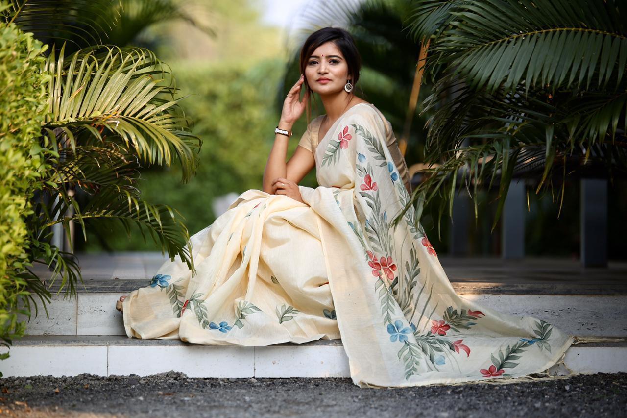 Cotton Linen Saree