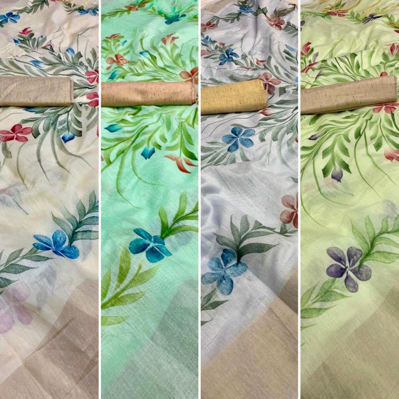 Cotton Linen Saree