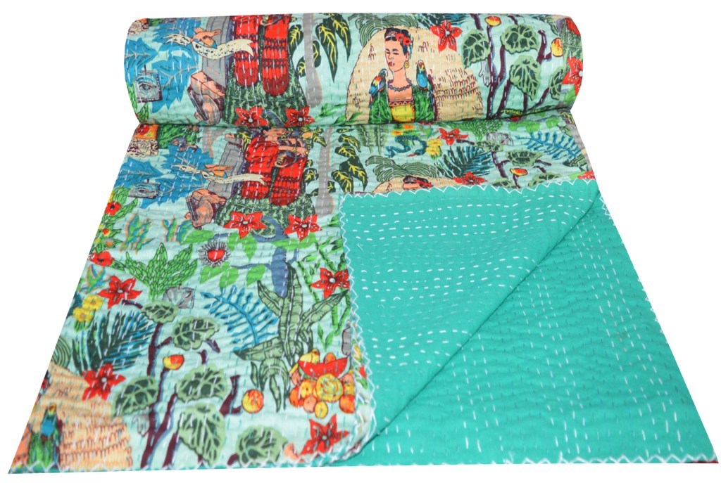100% Cotton Ramdev Handicrafts Handmade & Designer Kantha Bed Covers
