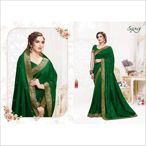 Different Color Available Fancy Silk Zari Border Saree