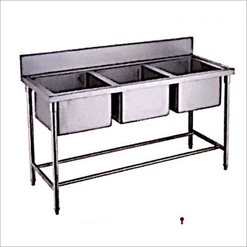 Stainless Steel Three Sink Unit - High Precision Metal Fabrication | Durable, Rust Resistant, Easy to Clean, 6 Month Warranty