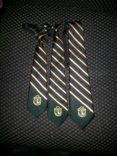 School Ties - Polyester, 45-50 cm Length, 6-8 cm Width, Dark Green Color, Striped Pattern | Adjustable Strap for School Uniform and Formal Events